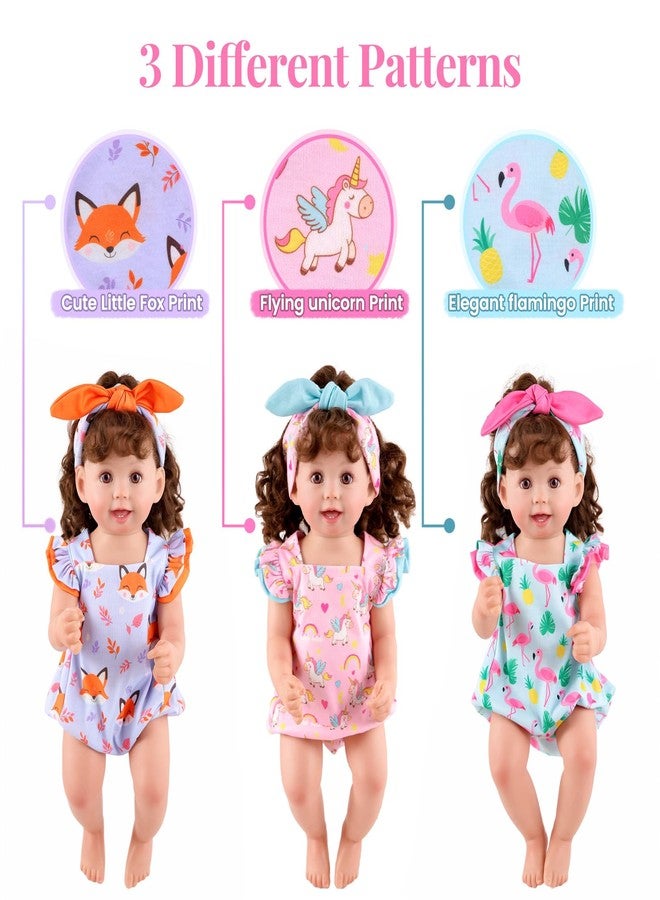 BABESIDE طقم ملابس دمى الأطفال حديثي الولادة من بيبي سايد، مكون من 3 قطع، مناسب للدمى من 17 إلى 22 بوصة، ملابس لطيفة مستوحاة من الحيوانات مع عصابات رأس وإكسسوارات متناسقة، ملابس واقعية لدمى الأطفال مقاس 18 بوصة، لعبة تمثيلية للأطفال الصغار. - Image 5